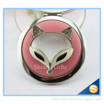 Shinny Gifts Creative Fox Design Makeup Mirror Fancy Convenience Pocket Mirror